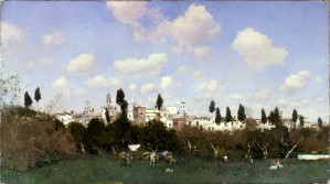 A field near the city